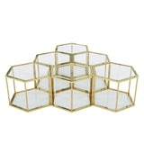Modern Coffee Table With Double Layer Tempered Glass And Polygonal Design - Furniture Home Direct