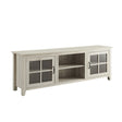 Modern Farmhouse 2 Door Glass Windowpane 70" TV Stand For 80" TVs - Furniture Home Direct