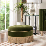 Yolanda - Round Upholstered Accent Ottoman - Furniture Home Direct