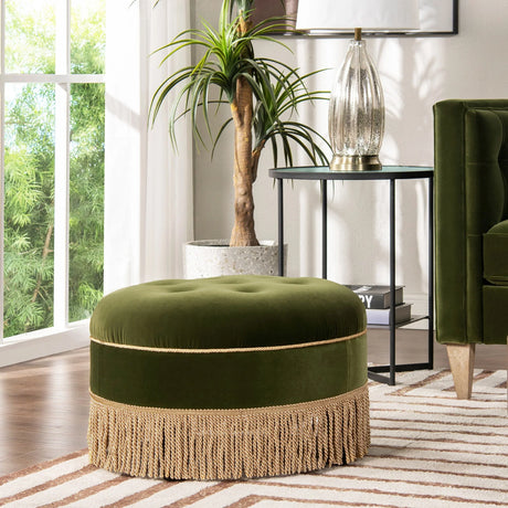 Yolanda - Round Upholstered Accent Ottoman - Furniture Home Direct