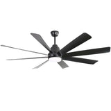 Large Ceiling Fans With Lights And Remote Control 6 Wind Speed DC Motor For Living Room - Black - Furniture Home Direct