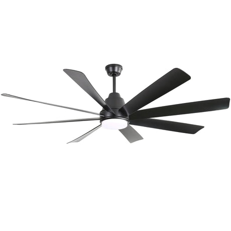 Large Ceiling Fans With Lights And Remote Control 6 Wind Speed DC Motor For Living Room - Black - Furniture Home Direct