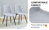 Dining Chair Set Modern Light Upholstered Fabric Chairs Gray - Furniture Home Direct