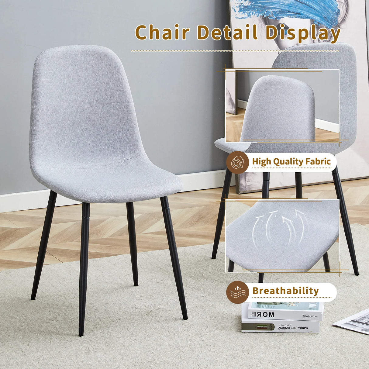 Dining Set Glass Table With 10 Chairs Finish Light Gray - Furniture Home Direct