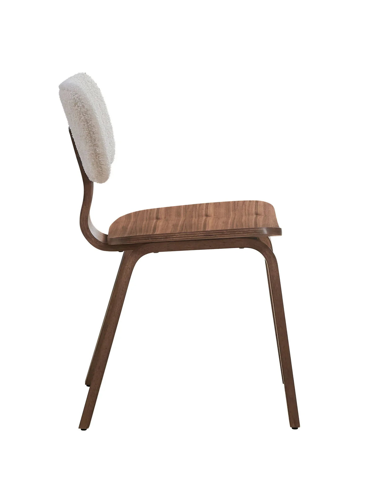 Casson - Boucle 7 Walnut Side Chair (Set of 2) - White / Walnut - Furniture Home Direct