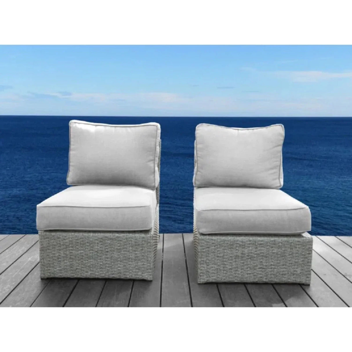 Armless Patio Chair With Cushions - Furniture Home Direct