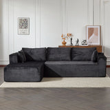 Compression Sectional Couch With Comfy Chaise, Boneless L Shape Sofa With Deep Seat - Furniture Home Direct