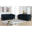Traditional 2 PC Living Room Set (2 Sofas) - Velvet black - Furniture Home Direct