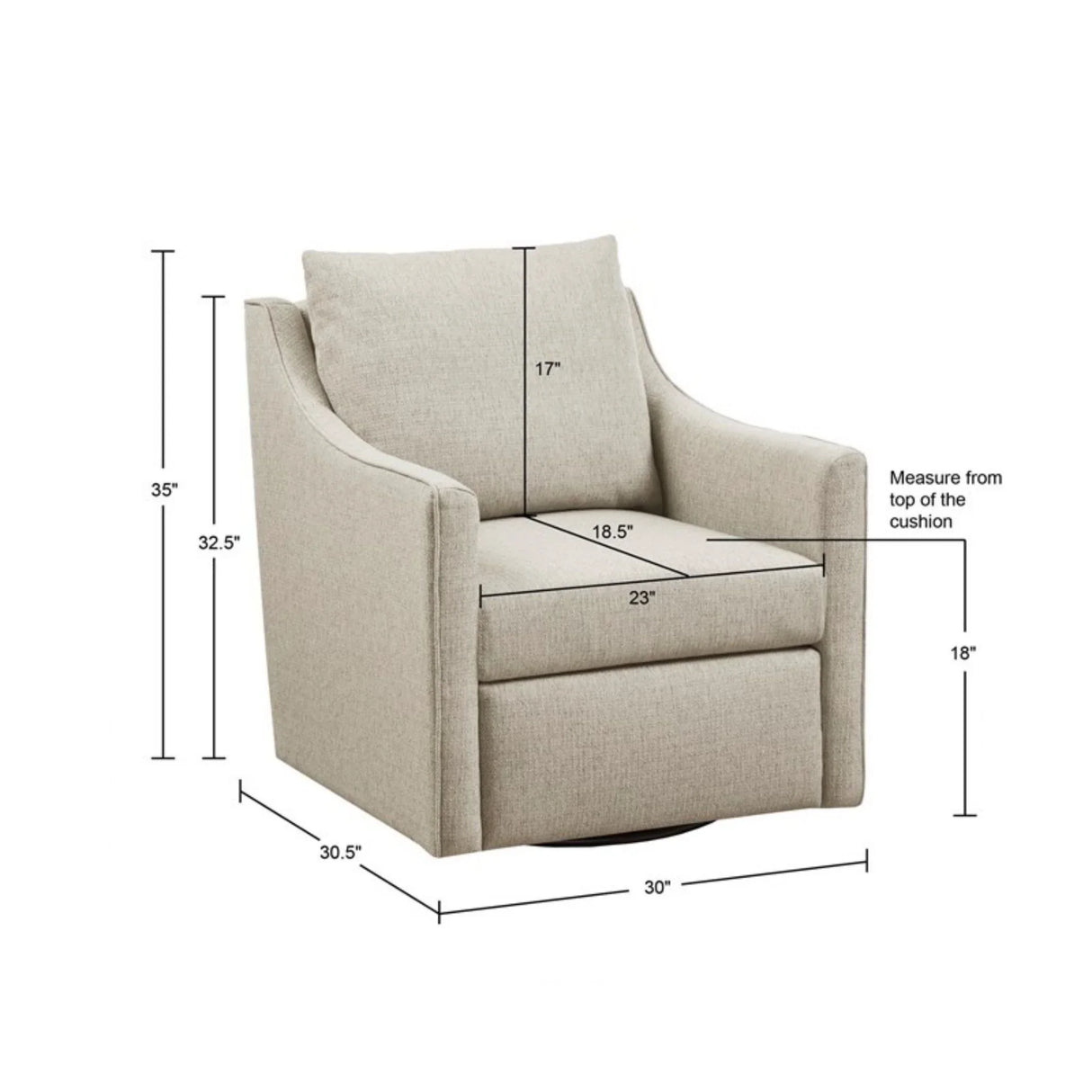 Bedford - Swivel Armchair - Natural - Furniture Home Direct