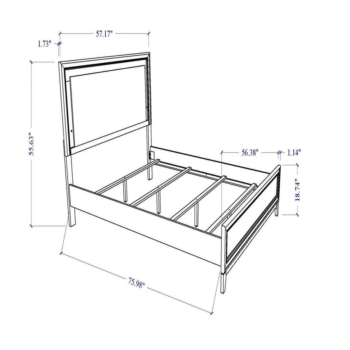 Almera - 5 Piece Bedroom Set With LED Lighting And Glitter Details - Furniture Home Direct