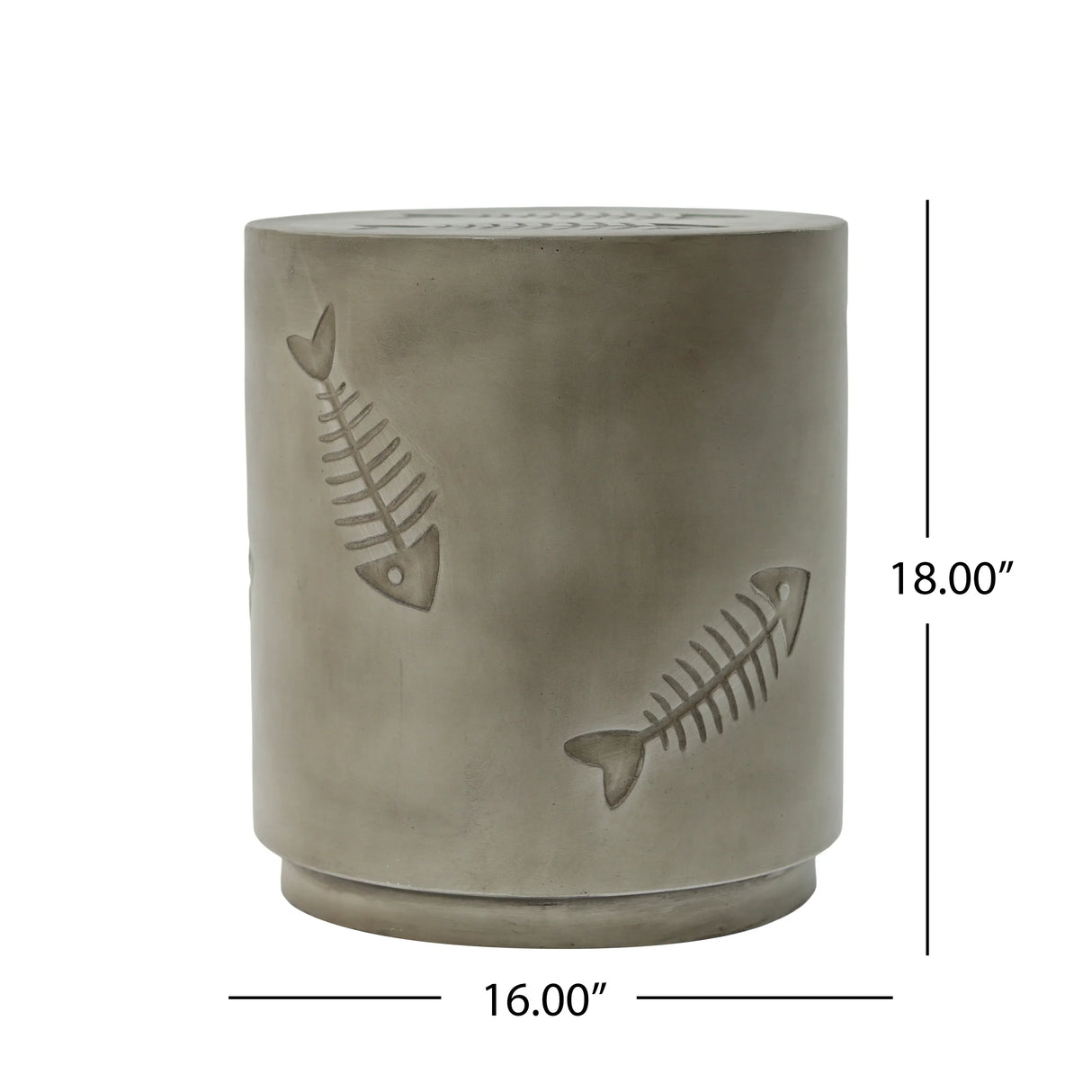 End Table With Fish Pattern Design Magnesium Oxide Gray - Furniture Home Direct