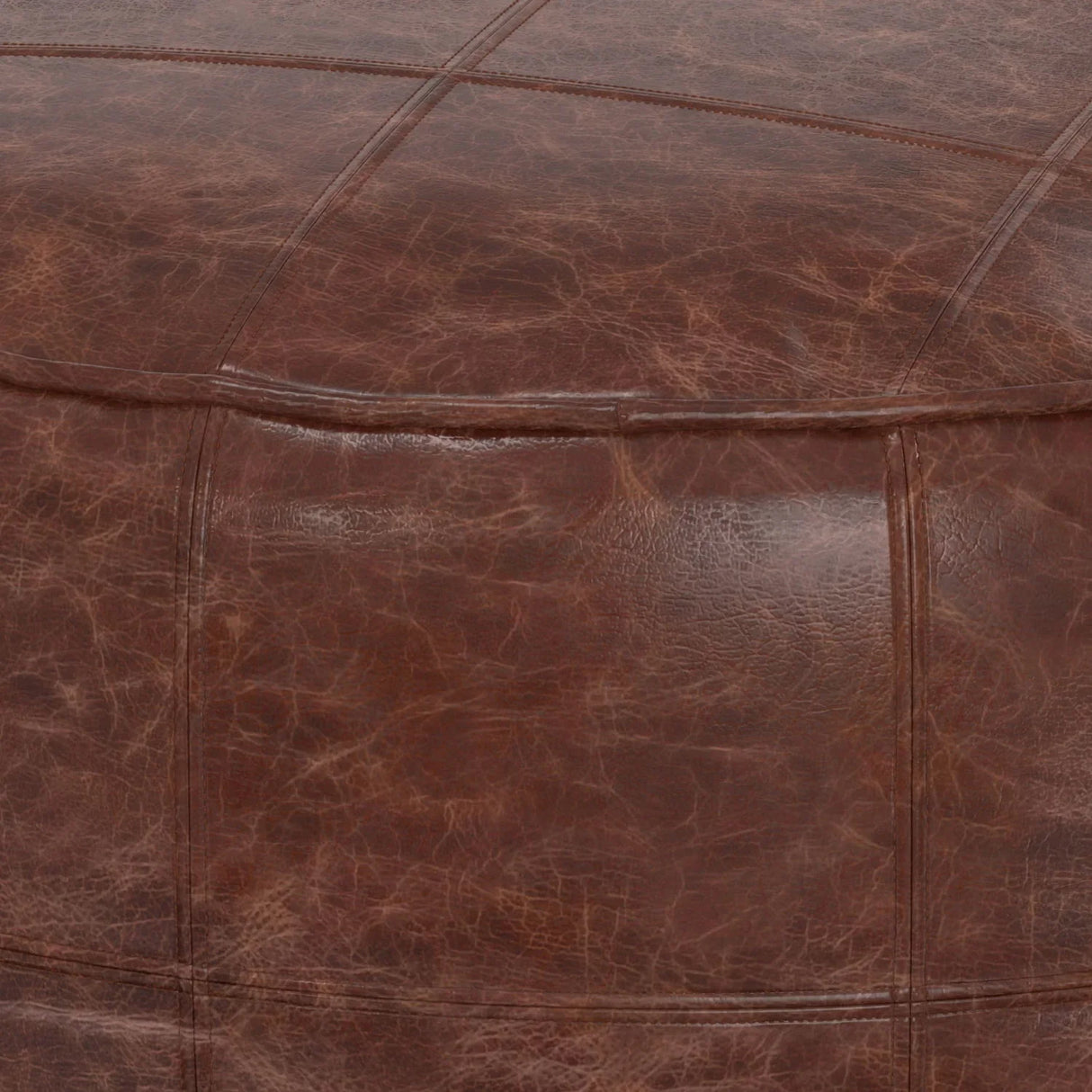 Connor - Handcrafted Round Pouf - Furniture Home Direct