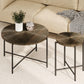 Radial - Pattern Coffee And End Table Set Waterproof Cover, Distressed Cylindrical Design (Set of 2) - Furniture Home Direct