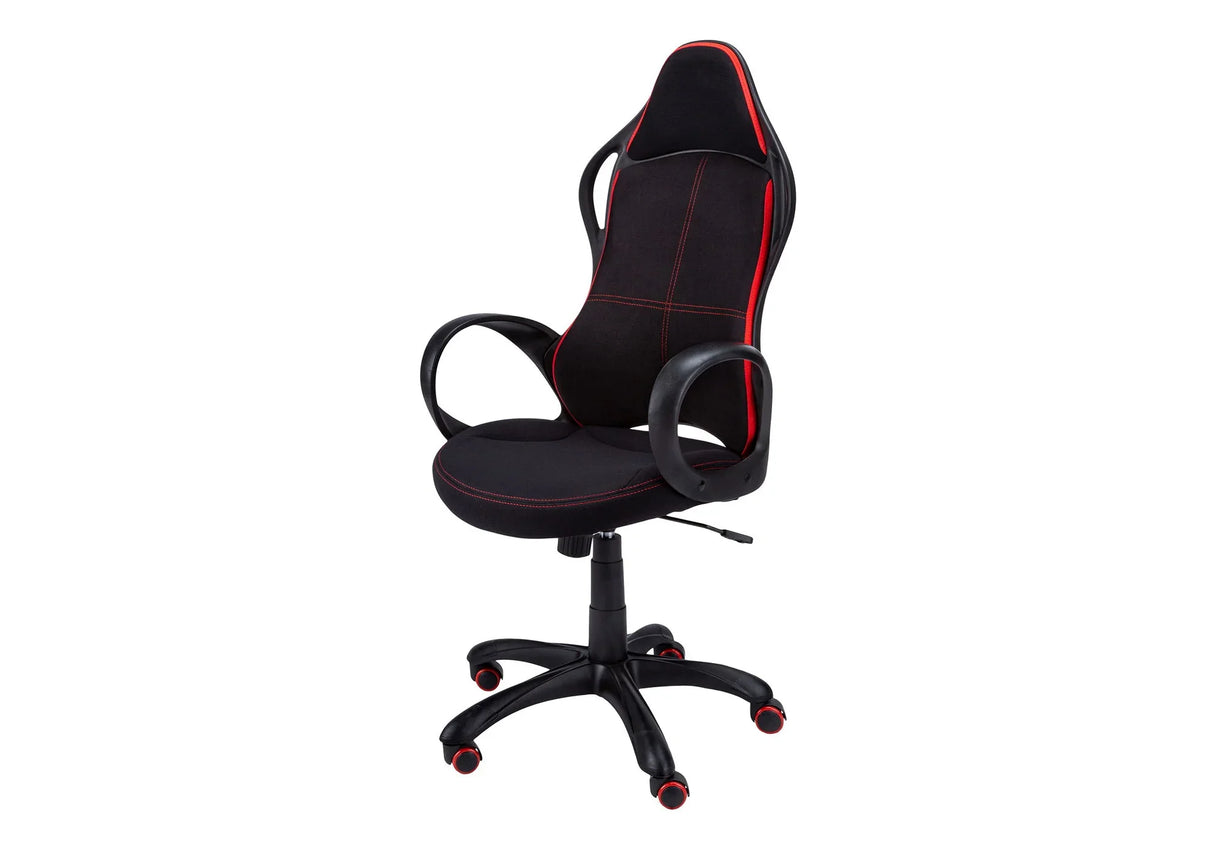 Office Chair, Gaming, Adjustable Height, Swivel, Ergonomic, Armrests, And Red, Contemporary & Modern - Black - Furniture Home Direct