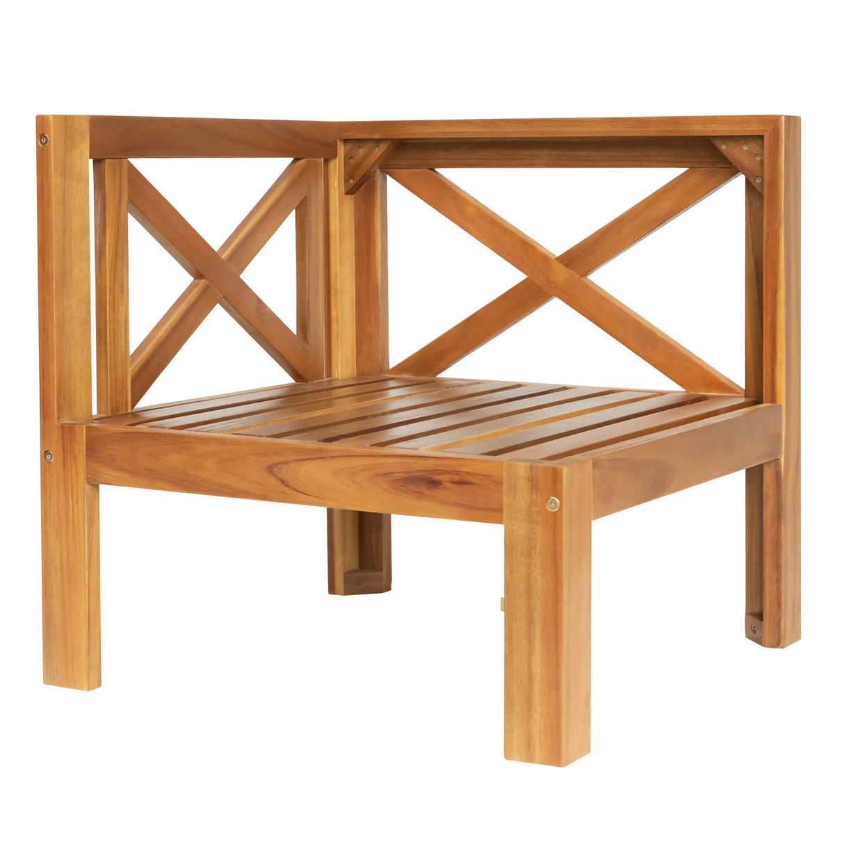 Outdoor 5-Piece Sectional Set with Cushions, Natural Finish+ Beige Cushions - Furniture Home Direct