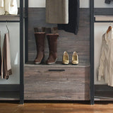 Closet System Industrial Metal Frame With Wood Panels Brown - Furniture Home Direct