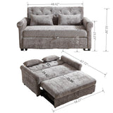 Loveseat Sofa Bed, Pull - Out Couch Sleeper & 2 Pillows - Furniture Home Direct
