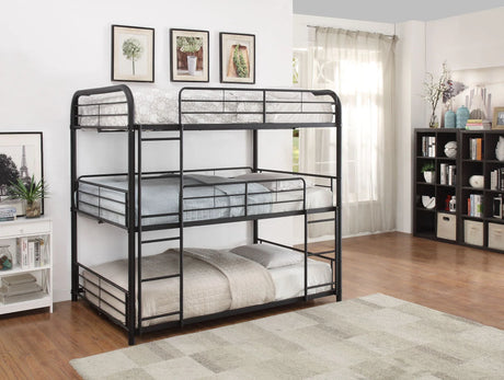 Cairo - Triple Full Bunk Bed - Black - Furniture Home Direct