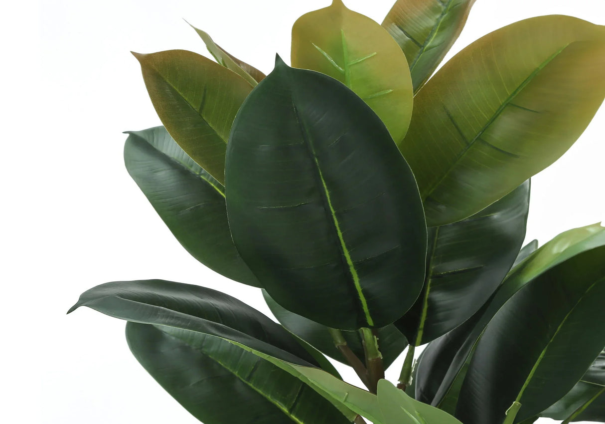 Artificial Plant, 40" Tall, Rubber Tree, Indoor, Faux, Fake, Floor, Greenery, Potted, Real Touch, Decorative - Green / Black - Furniture Home Direct