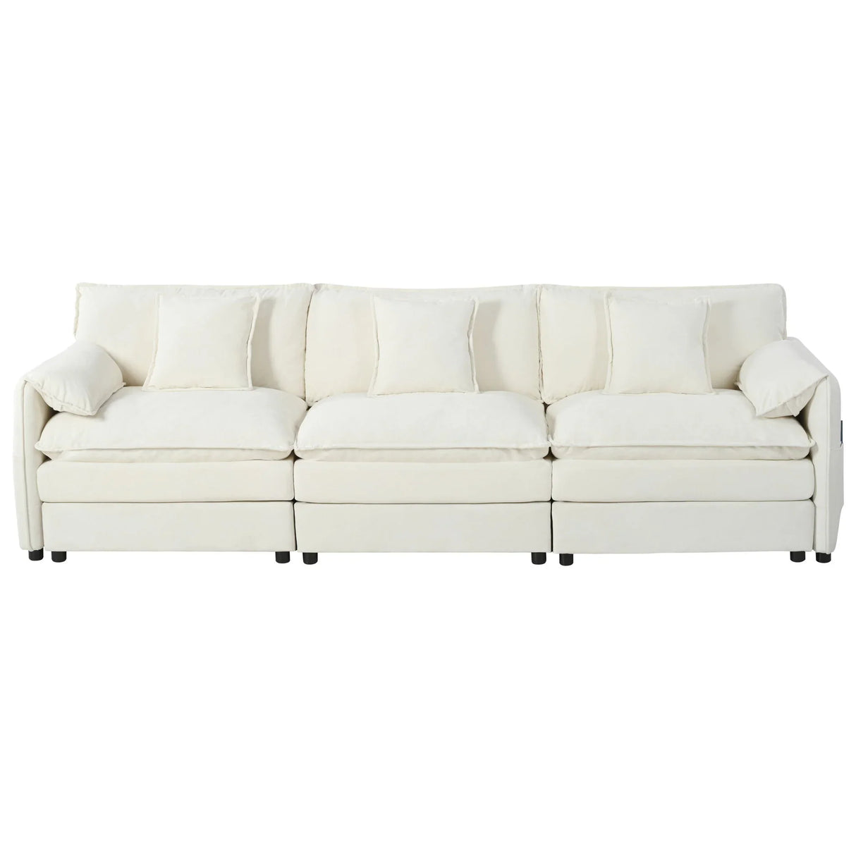 Modern Chenille Oversized Deep Seat Sectional Sofa With Pillows - Furniture Home Direct