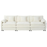 Modern Chenille Oversized Deep Seat Sectional Sofa With Pillows - Furniture Home Direct