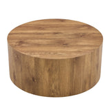 Coffee Table Cylindrical Wood Design Accent Warm Brown - Furniture Home Direct
