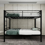 Metal Bunk Bed For Kids, Convertible Bedframe With Ladders & Guardrail - Furniture Home Direct