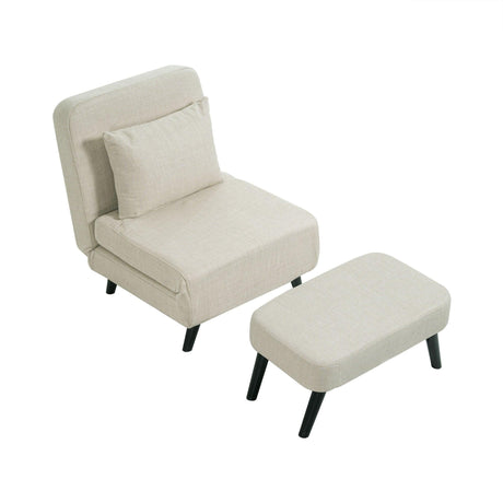 3 In 1 Foldable Linen Chaise Lounge With Adjustable Backrest - Furniture Home Direct
