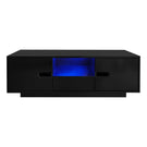 Modern High Glossy Rectangle Coffee Table With 16 Color LED Lights For Living Room - Furniture Home Direct