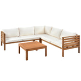 2 Piece Outdoor Sectional Set - Beige - Furniture Home Direct
