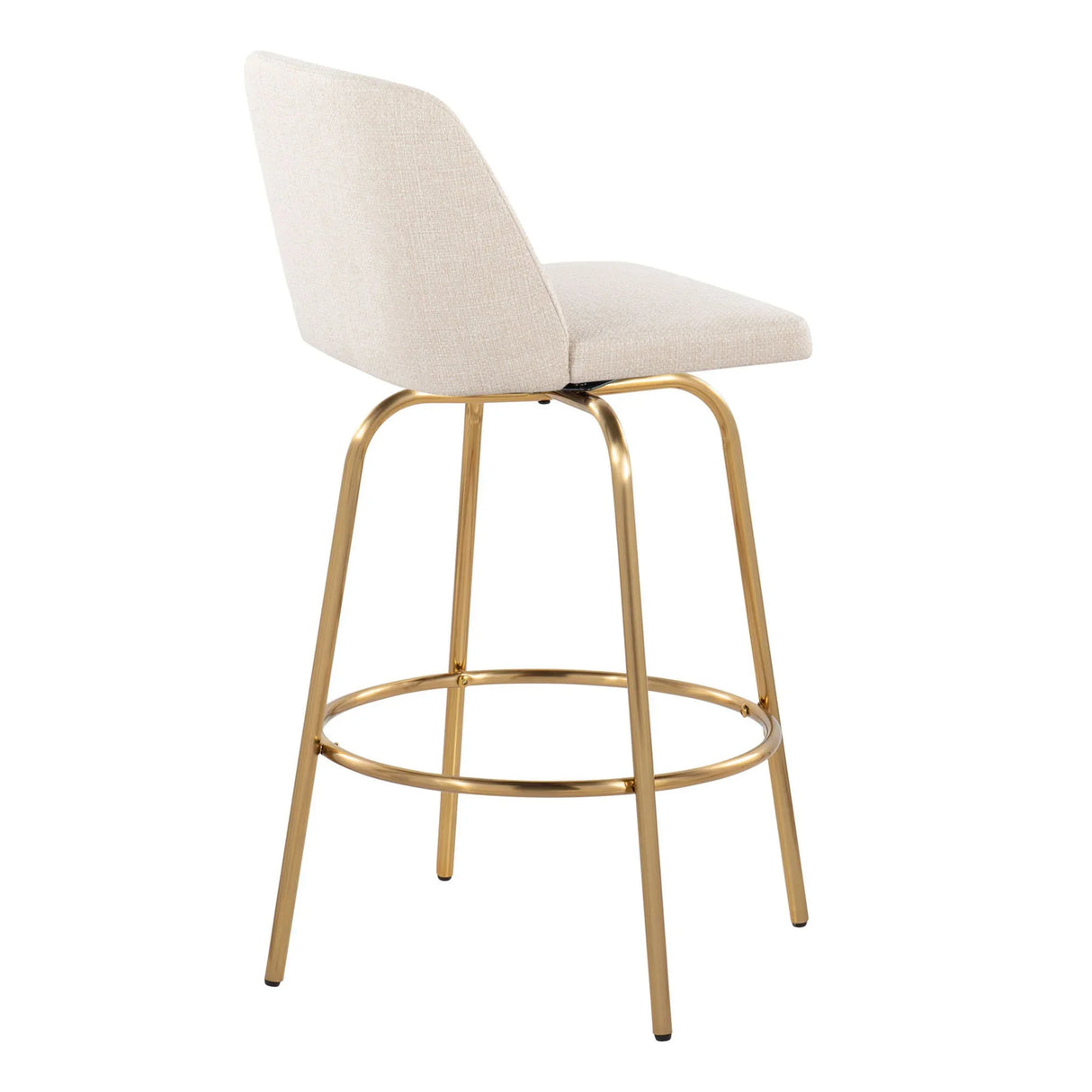 Toriano - Contemporary, Fixed Height Counter Stool With Swivel With Round Footrest (Set of 2) - Furniture Home Direct