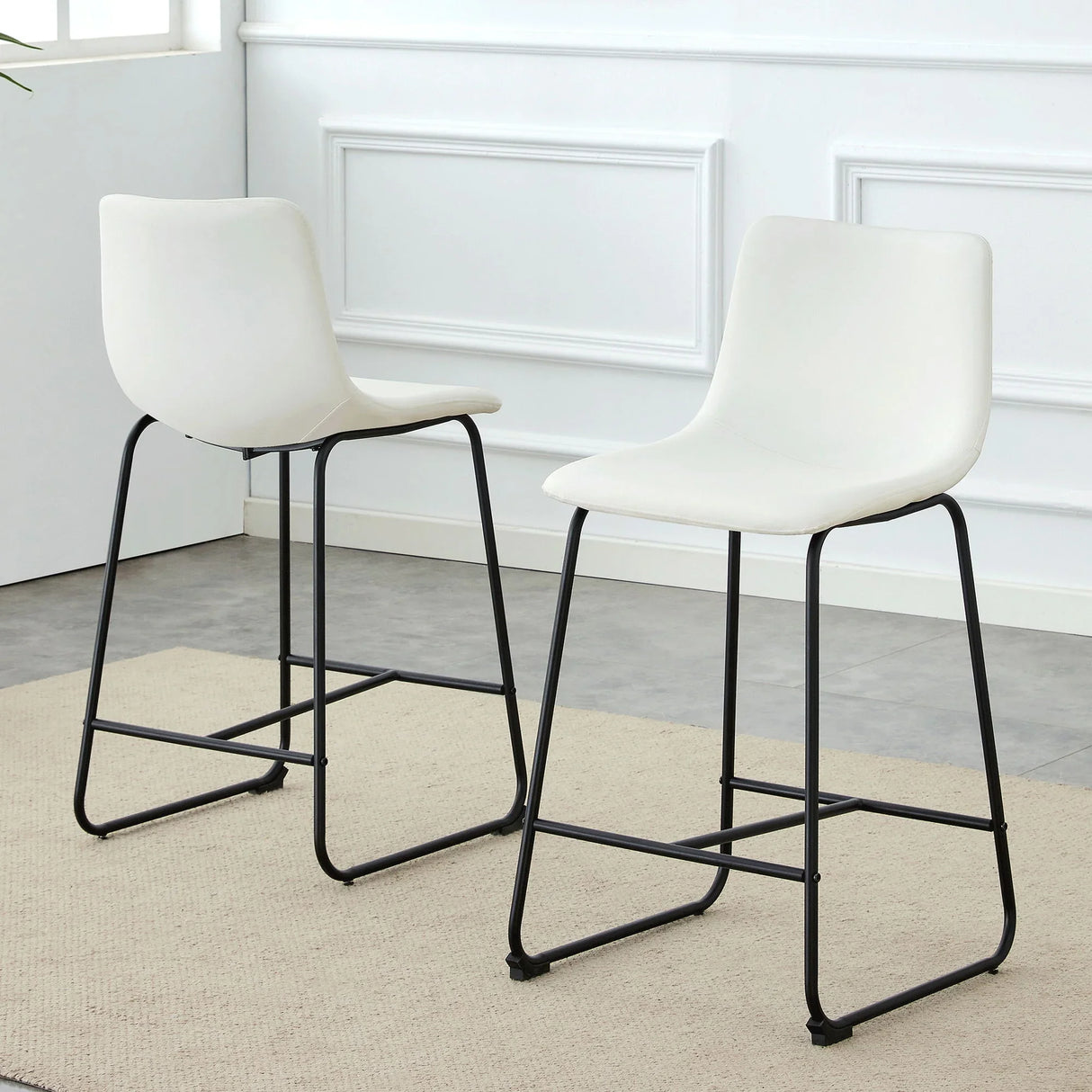 Retro Bar Chairs, Comfortable Stools (Set of 2) - Furniture Home Direct