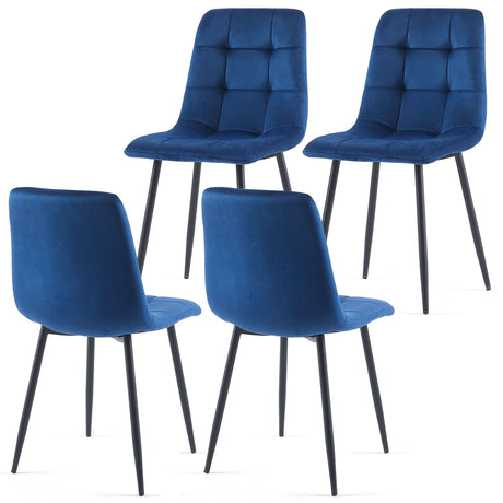 Mid-Century Modern Velvet Dining Chairs Set For Kitchen, Living Room - Furniture Home Direct