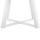 Round Dining Set with Leather Chairs Seats For Four White - Furniture Home Direct