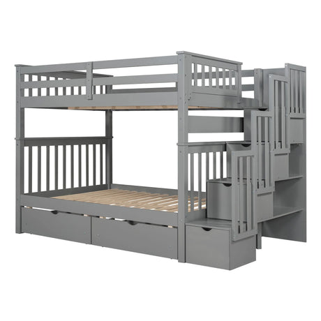 Bunk Bed With Shelves And 6 Storage Drawers - Furniture Home Direct