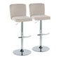 Henry - Contemporary Adjustable Barstool With Swivel & Rounded T Footrest (Set of 2) - Furniture Home Direct