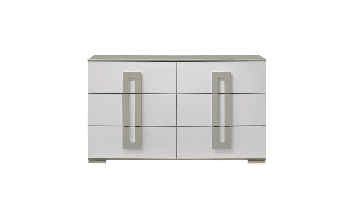 Bedroom Set Contemporary Full Bed Dresser Nightstand White - Furniture Home Direct