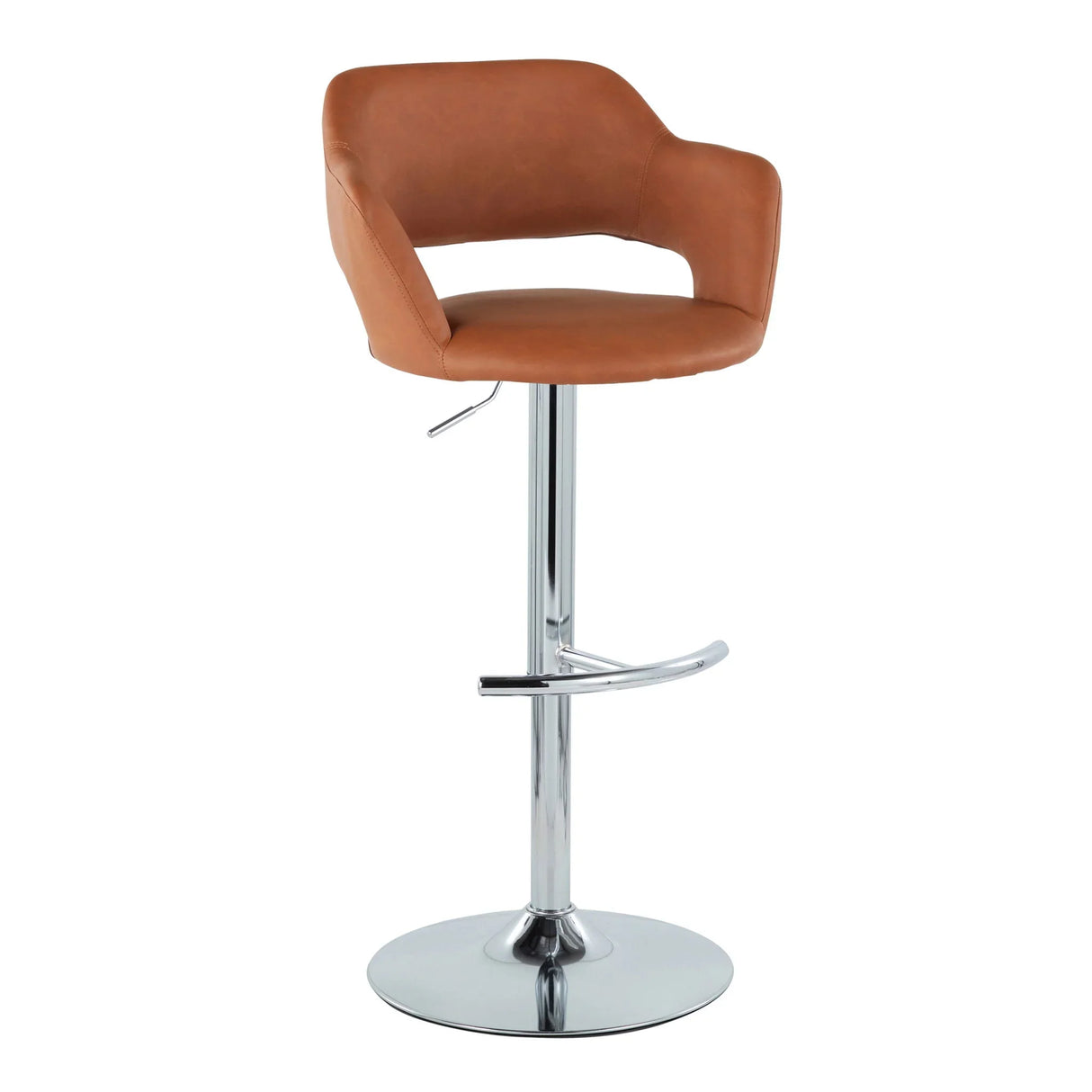 Margarite - Contemporary Ajustable Barstool With Swivel With Rounded T Footrest (Set of 2) - Furniture Home Direct