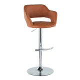 Margarite - Contemporary Ajustable Barstool With Swivel With Rounded T Footrest (Set of 2) - Furniture Home Direct