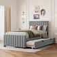 Upholstered Design Platform Bed With Trundle - Furniture Home Direct