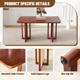Dining Table Retro Solid Wood Rectangular Classic Walnut - Furniture Home Direct