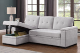 Lucca II - 84.5"W Reversible Sleeper Sectional Sofa with Storage Chaise - Furniture Home Direct