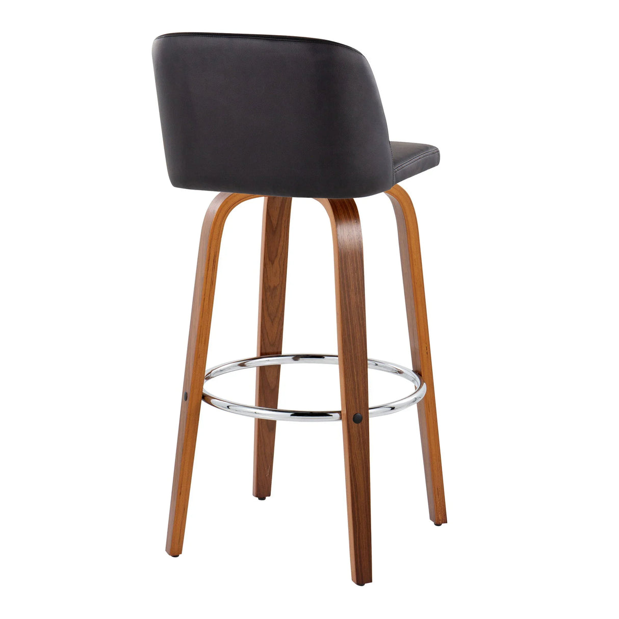 Toriano - Mid Century Modern Fixed Height, Barstool With Swivel With Round Footrest (Set of 2) - Furniture Home Direct