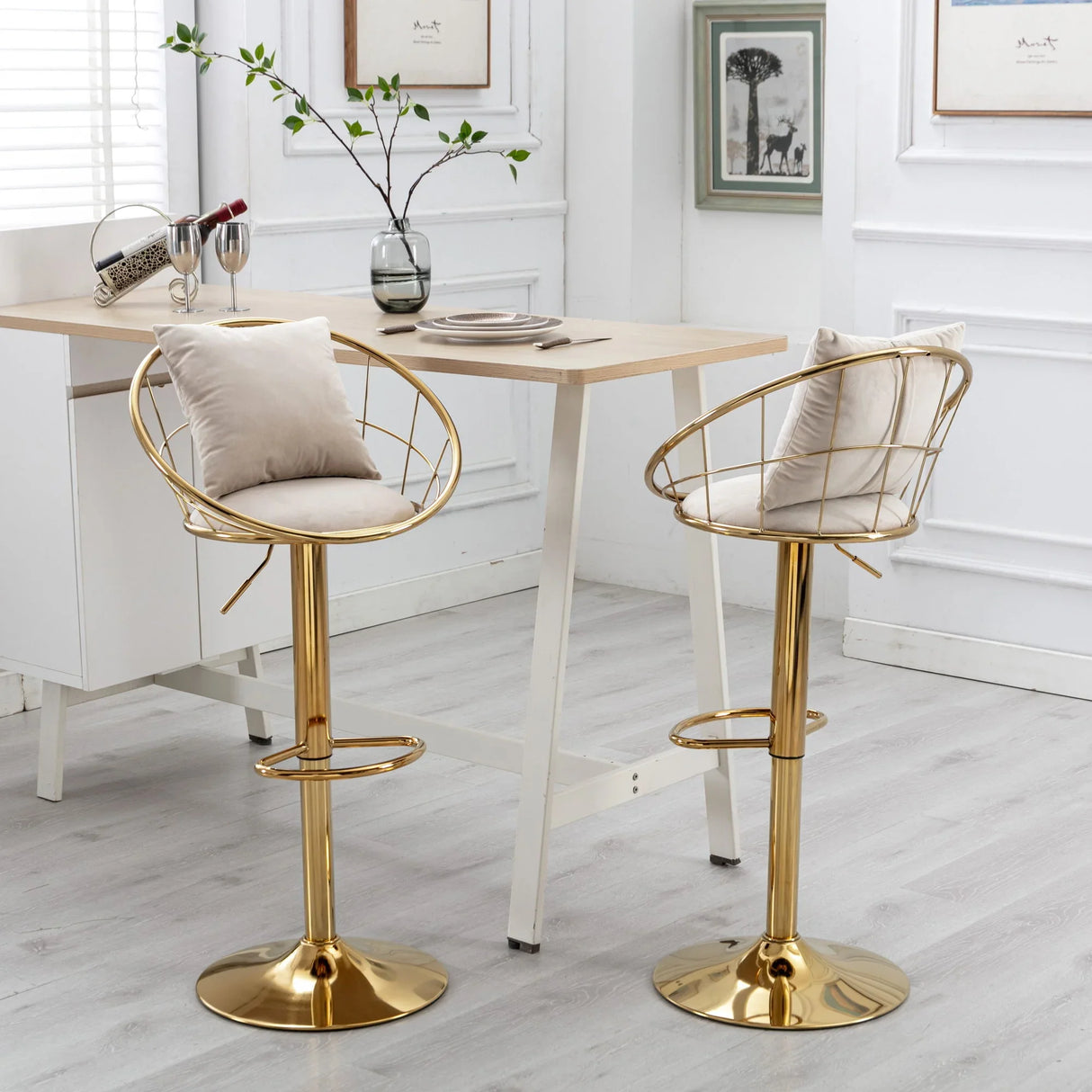 Unique Design Bar Chair, 360 Degree Rotation, Adjustable Height, Suitable For Dining Room And Bar - Furniture Home Direct