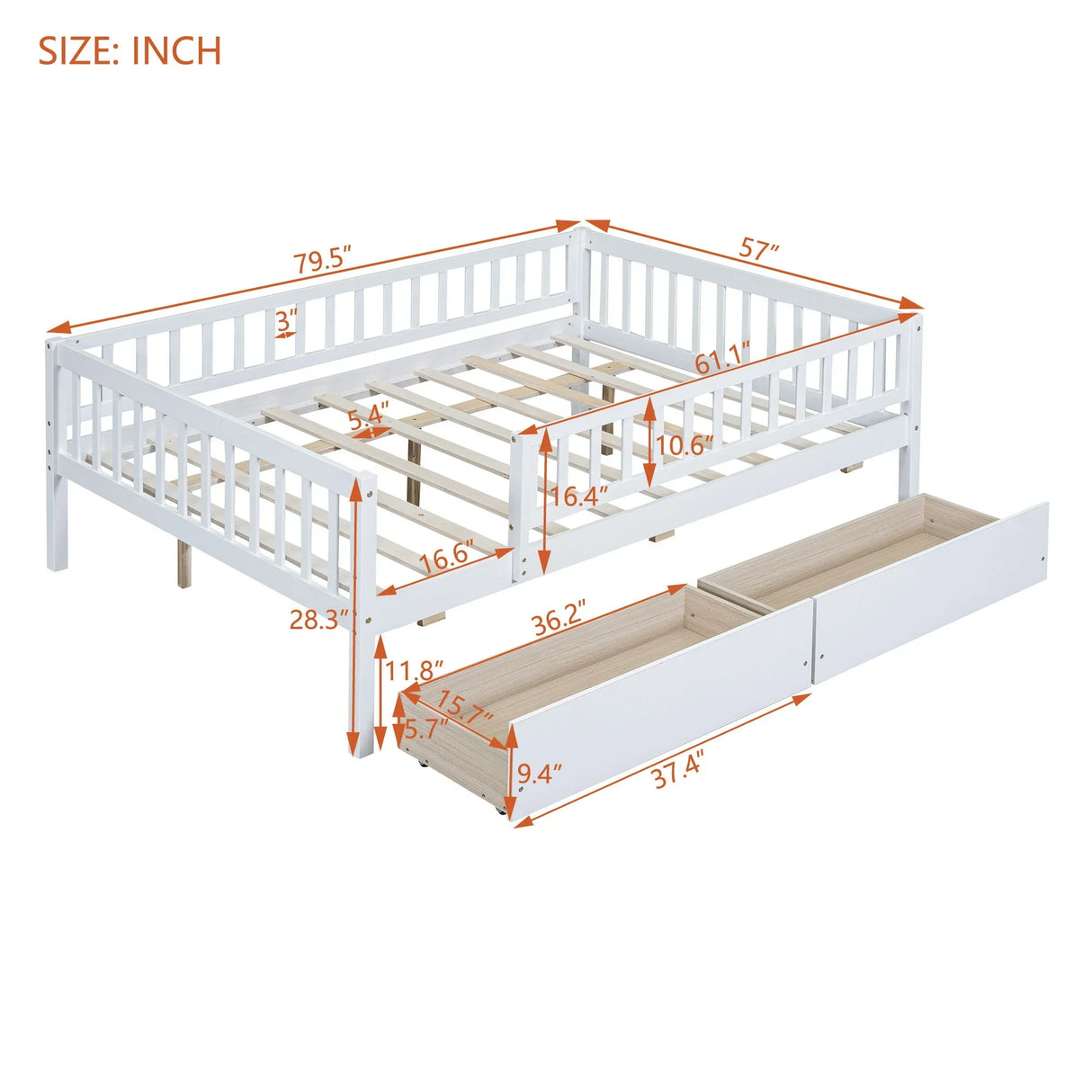 Multi Functional Wooden Daybed Bed - Furniture Home Direct