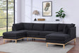 Hallie - Wide Sherpa Double Chaise U-Shape Sectional Sofa - Furniture Home Direct