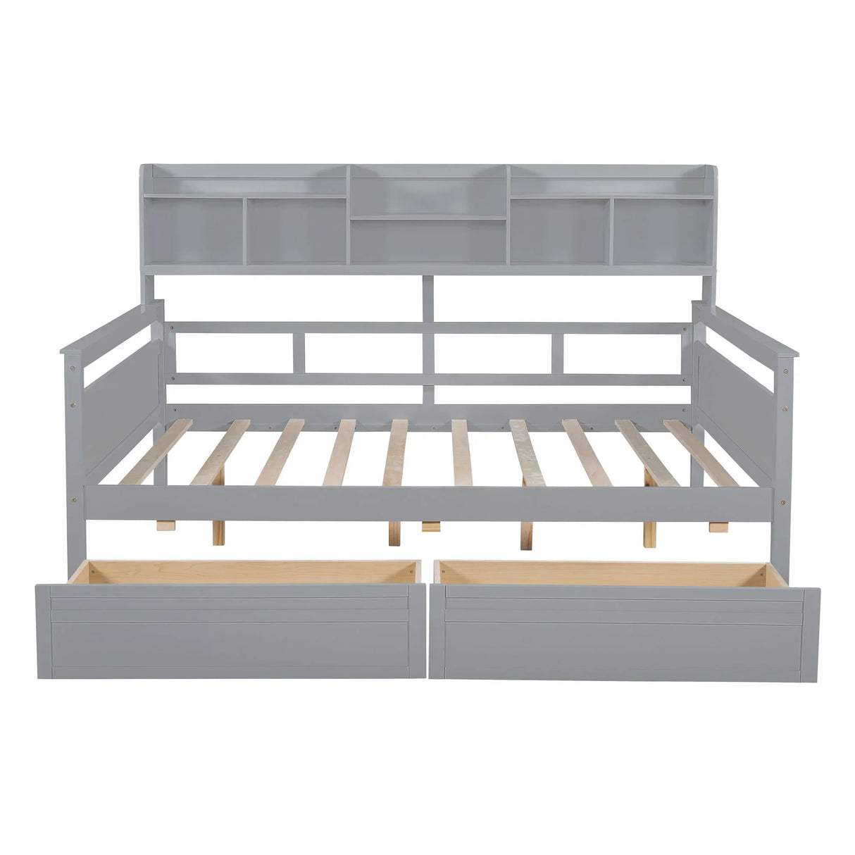 Daybed, Slat Support, With Bedside Shelves And 2 Drawers - Furniture Home Direct