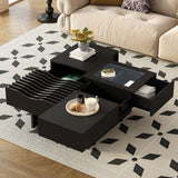 Unique Square Coffee Table With 3 Drawers - Furniture Home Direct