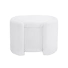 Cozy Boucle Storage Ottoman, Stylish Comfort With Hidden Storage