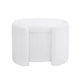 Cozy Boucle Storage Ottoman, Stylish Comfort With Hidden Storage